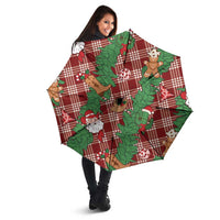 Red Palaka Hawaii Cowboy Christmas Umbrella Paniolo Mix Maile Lei - Polynesian Pride