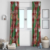 Red Palaka Hawaii Cowboy Christmas Window Curtain Paniolo Mix Maile Lei - Polynesian Pride