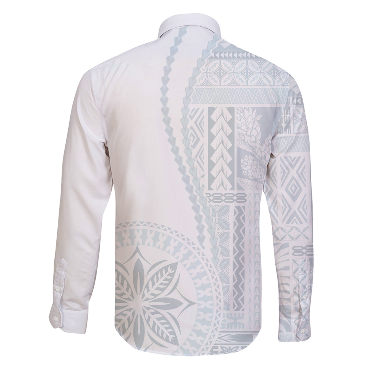Samoa White Sunday Family Matching Off Shoulder Short Dress and Hawaiian Shirt Classic Siapo Style LT7 - Polynesian Pride