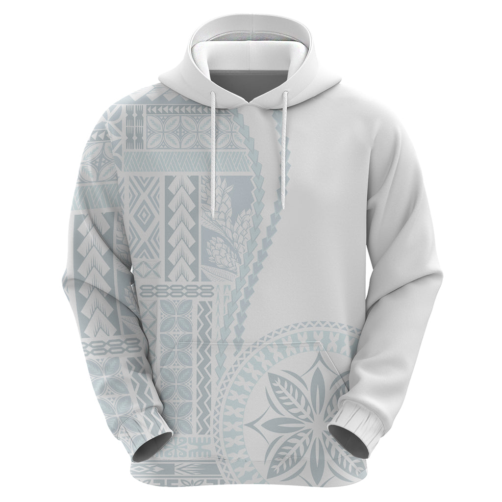 Samoa White Sunday Hoodie Classic Siapo Style LT7 - Polynesian Pride