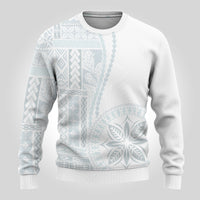 Samoa White Sunday Ugly Christmas Sweater Classic Siapo Style LT7 - Polynesian Pride