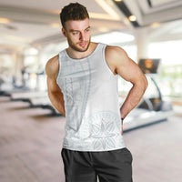 Samoa White Sunday Men Tank Top Classic Siapo Style LT7 White - Polynesian Pride