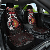 Aotearoa and Australia Indigenous Car Seat Cover Stand Together For Te Tiriti LT7 One Size Black - Polynesian Pride