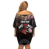 Aotearoa and Australia Indigenous Family Matching Off Shoulder Short Dress and Hawaiian Shirt Stand Together For Te Tiriti LT7 - Polynesian Pride