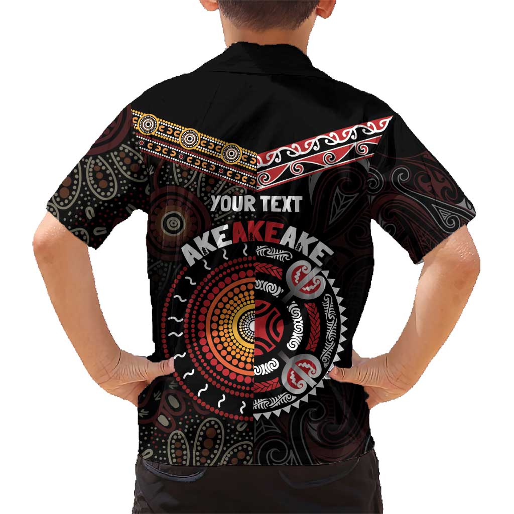 Aotearoa and Australia Indigenous Family Matching Short Sleeve Bodycon Dress and Hawaiian Shirt Stand Together For Te Tiriti LT7 - Polynesian Pride