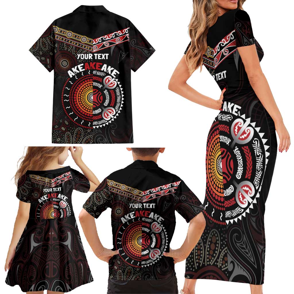 Aotearoa and Australia Indigenous Family Matching Short Sleeve Bodycon Dress and Hawaiian Shirt Stand Together For Te Tiriti LT7 - Polynesian Pride