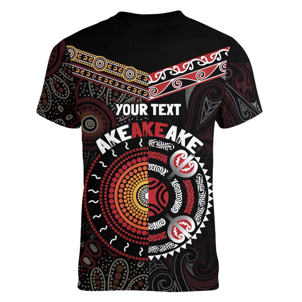 Aotearoa and Australia Indigenous Women V-Neck T-Shirt Stand Together For Te Tiriti