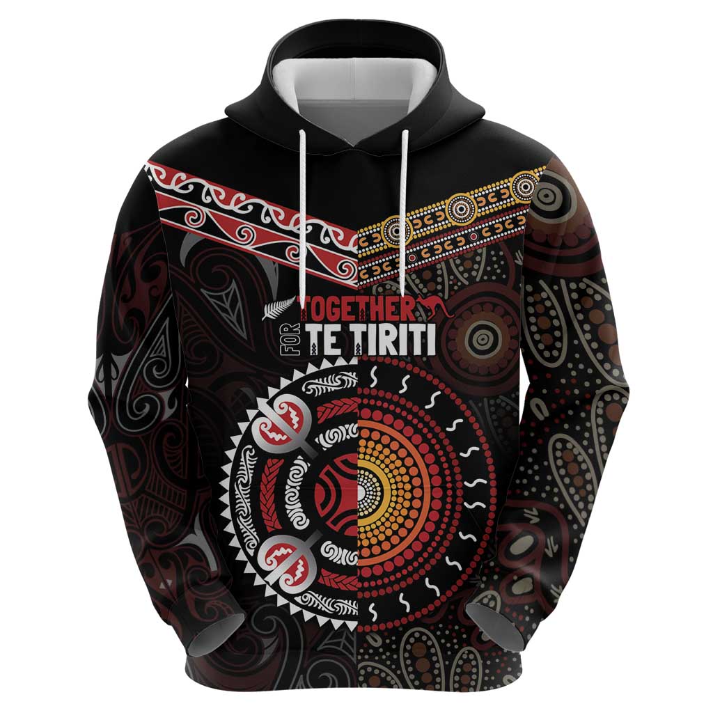 Aotearoa and Australia Indigenous Zip Hoodie Stand Together For Te Tiriti LT7 - Polynesian Pride