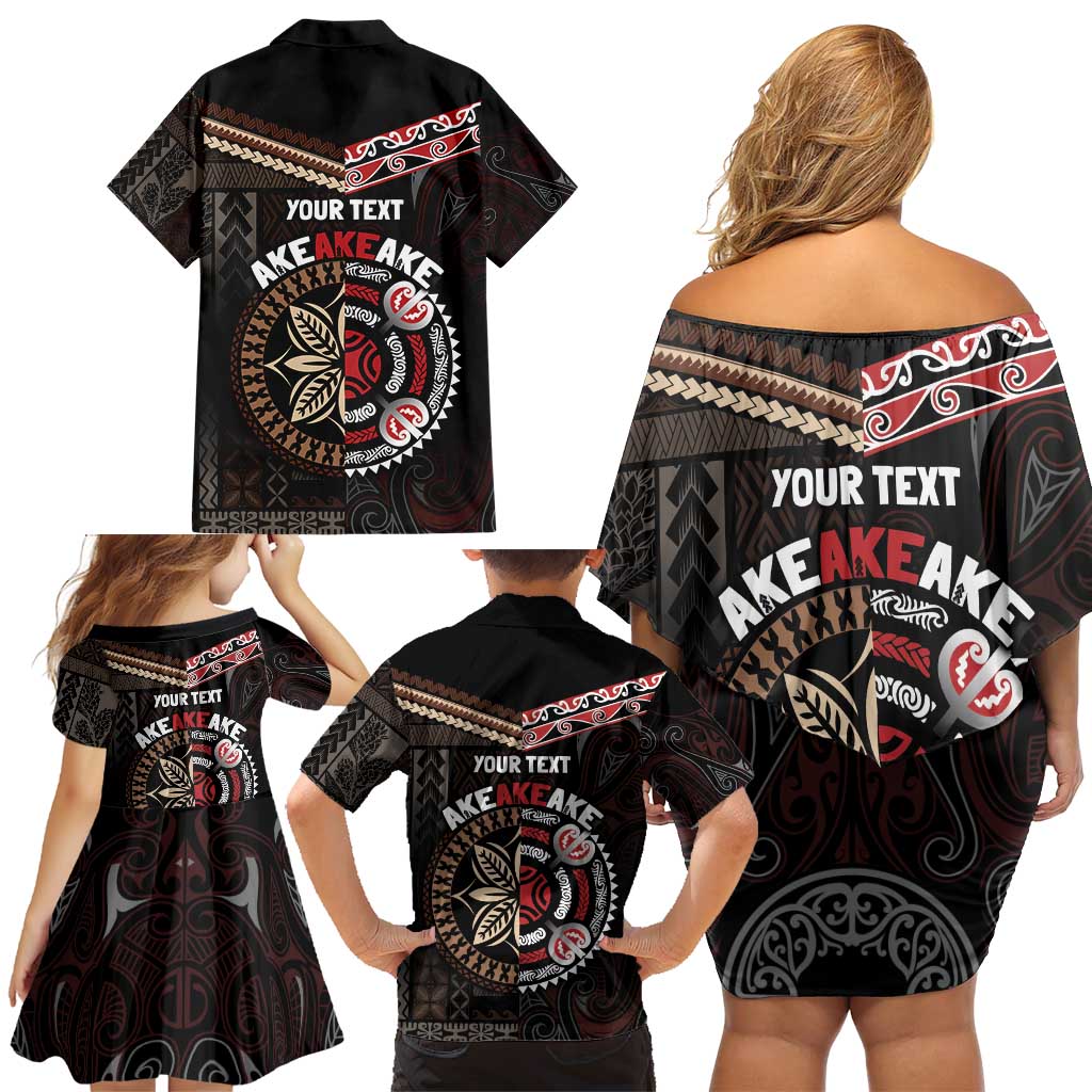 Aotearoa and Samoa Together For Te Tiriti Family Matching Off Shoulder Short Dress and Hawaiian Shirt Kowhaiwhai Mix Siapo LT7 - Polynesian Pride