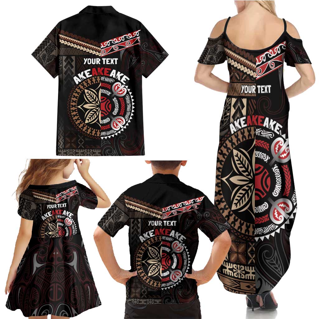 Aotearoa and Samoa Together For Te Tiriti Family Matching Summer Maxi Dress and Hawaiian Shirt Kowhaiwhai Mix Siapo LT7 - Polynesian Pride