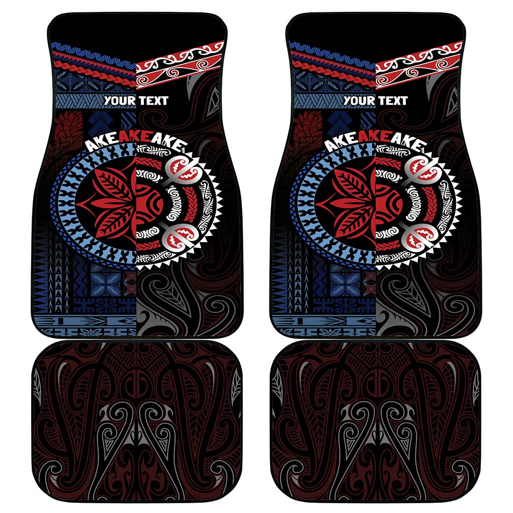 Aotearoa and Samoa Together For Te Tiriti Car Mats Kowhaiwhai Mix Siapo - Flag Color