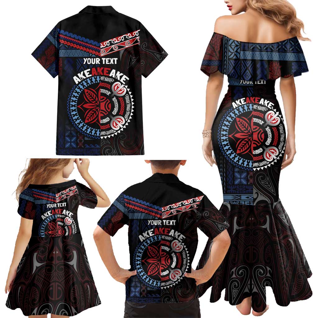 Aotearoa and Samoa Together For Te Tiriti Family Matching Mermaid Dress and Hawaiian Shirt Kowhaiwhai Mix Siapo - Flag Color LT7 - Polynesian Pride