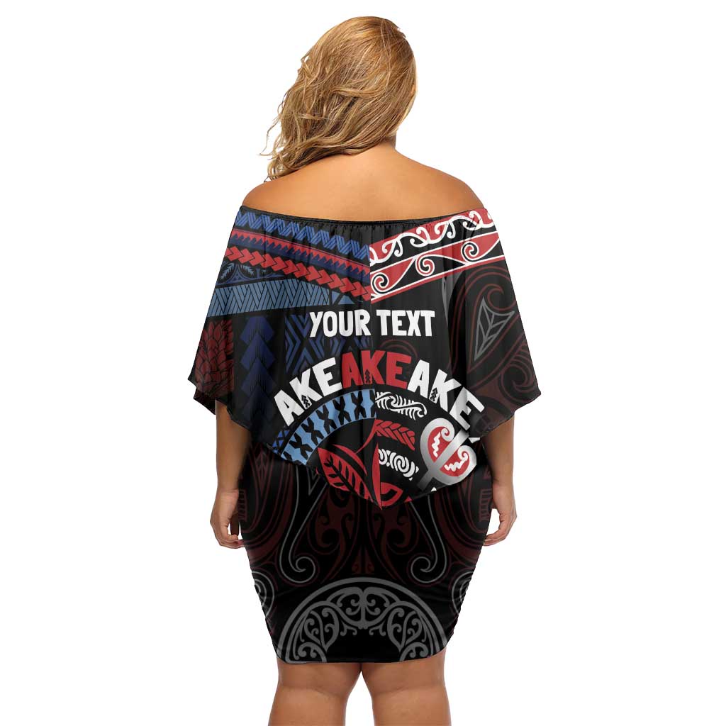 Aotearoa and Samoa Together For Te Tiriti Family Matching Off Shoulder Short Dress and Hawaiian Shirt Kowhaiwhai Mix Siapo - Flag Color LT7 - Polynesian Pride