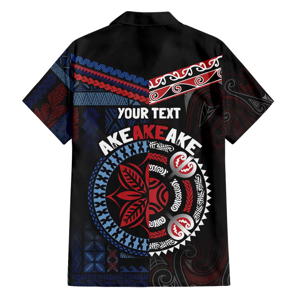 Aotearoa and Samoa Together For Te Tiriti Family Matching Short Sleeve Bodycon Dress and Hawaiian Shirt Kowhaiwhai Mix Siapo - Flag Color LT7 - Polynesian Pride