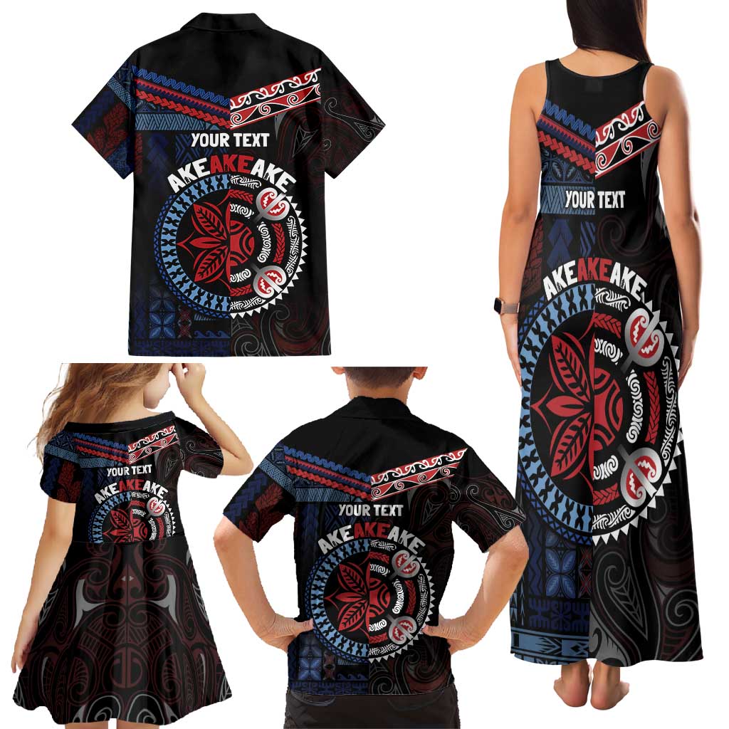 Aotearoa and Samoa Together For Te Tiriti Family Matching Tank Maxi Dress and Hawaiian Shirt Kowhaiwhai Mix Siapo - Flag Color LT7 - Polynesian Pride