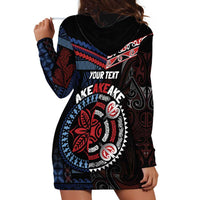 Aotearoa and Samoa Together For Te Tiriti Hoodie Dress Kowhaiwhai Mix Siapo - Flag Color