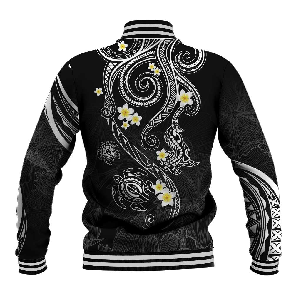 Polynesia Tribal Baseball Jacket Tentacles Plumeria