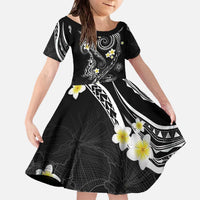 Polynesia Tribal Family Matching Off The Shoulder Long Sleeve Dress and Hawaiian Shirt Tentacles Plumeria LT7 - Polynesian Pride