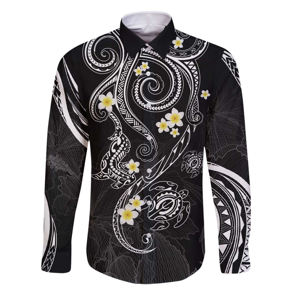 Polynesia Tribal Family Matching Off The Shoulder Long Sleeve Dress and Hawaiian Shirt Tentacles Plumeria LT7 - Polynesian Pride
