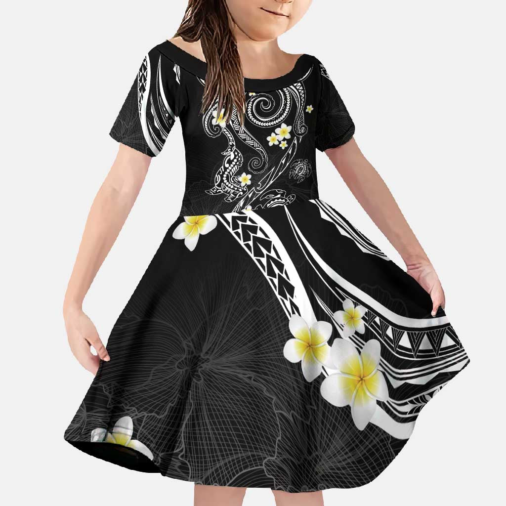 Polynesia Tribal Family Matching Off Shoulder Maxi Dress and Hawaiian Shirt Tentacles Plumeria