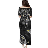 Polynesia Tribal Family Matching Puletasi and Hawaiian Shirt Tentacles Plumeria