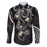 Polynesia Tribal Family Matching Short Sleeve Bodycon Dress and Hawaiian Shirt Tentacles Plumeria LT7 Dad's Shirt - Long Sleeve Black - Polynesian Pride