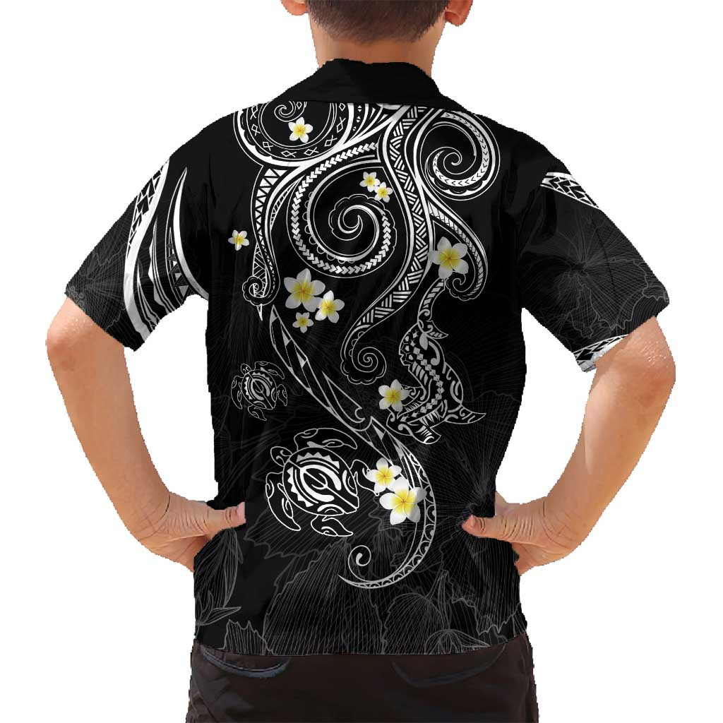 Polynesia Tribal Family Matching Summer Maxi Dress and Hawaiian Shirt Tentacles Plumeria