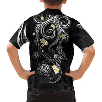 Polynesia Tribal Family Matching Summer Maxi Dress and Hawaiian Shirt Tentacles Plumeria