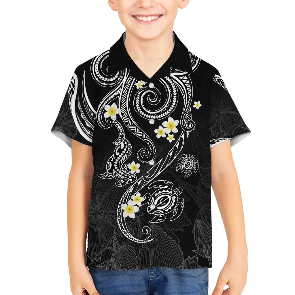 Polynesia Tribal Family Matching Summer Maxi Dress and Hawaiian Shirt Tentacles Plumeria