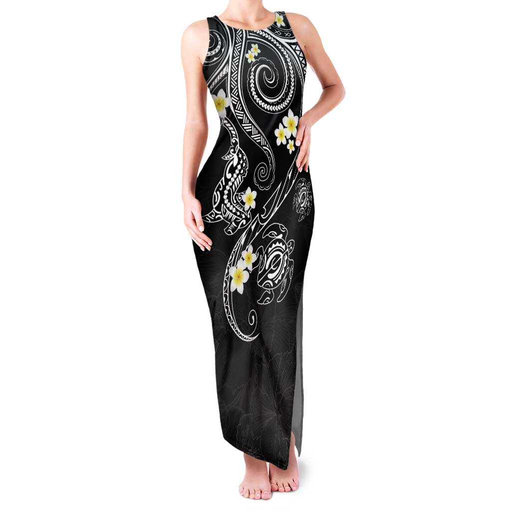 Polynesia Tribal Family Matching Tank Maxi Dress and Hawaiian Shirt Tentacles Plumeria