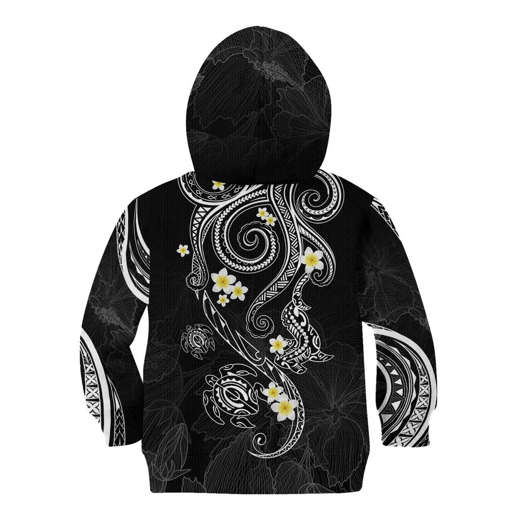 Polynesia Tribal Kid Hoodie Tentacles Plumeria