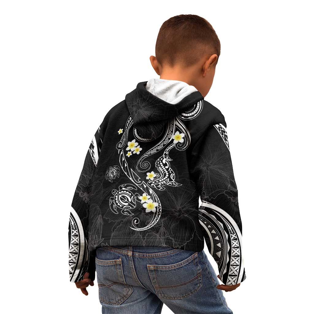 Polynesia Tribal Kid Hoodie Tentacles Plumeria