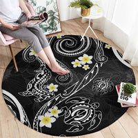Polynesia Tribal Round Carpet Tentacles Plumeria