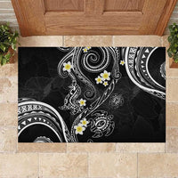 Polynesia Tribal Rubber Doormat Tentacles Plumeria