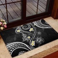 Polynesia Tribal Rubber Doormat Tentacles Plumeria
