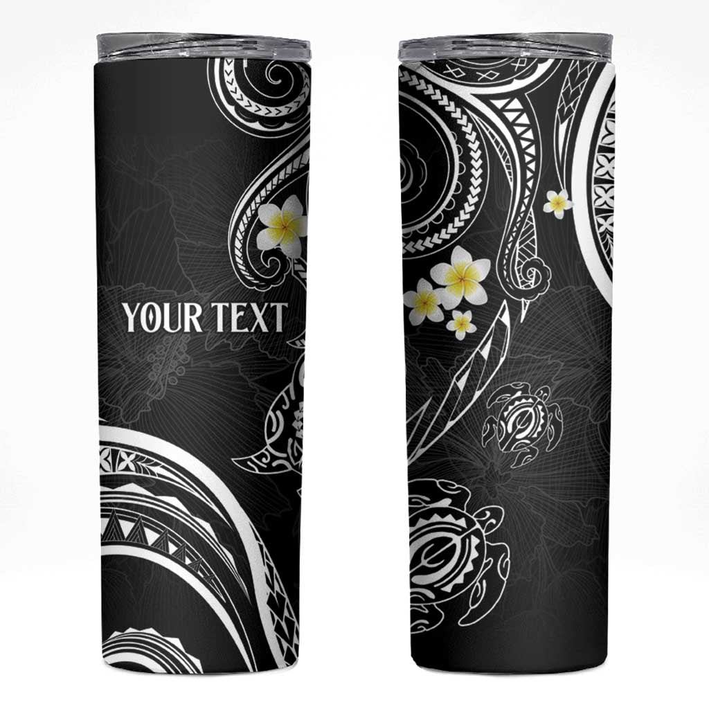 Polynesia Tribal Skinny Tumbler Tentacles Plumeria LT7 Black - Polynesian Pride