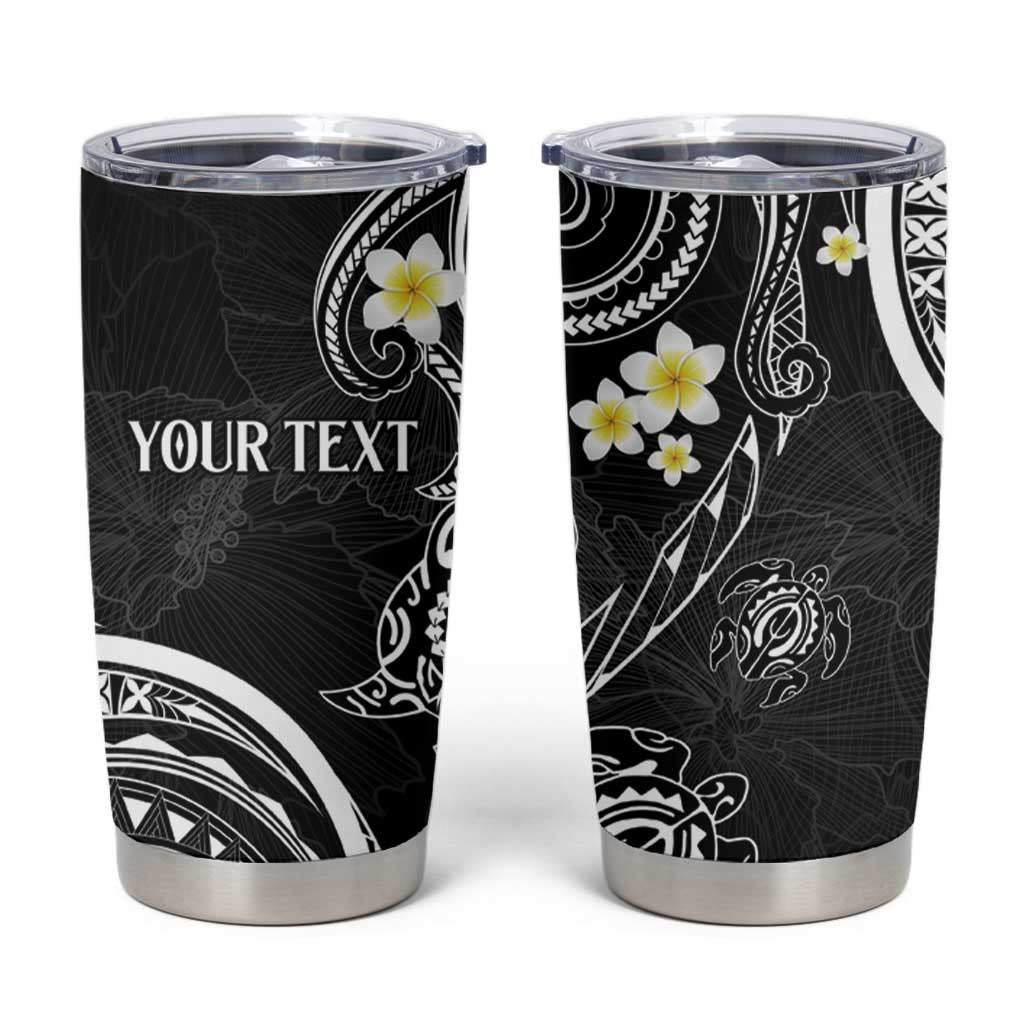 Polynesia Tribal Tumbler Cup Tentacles Plumeria LT7 Black - Polynesian Pride