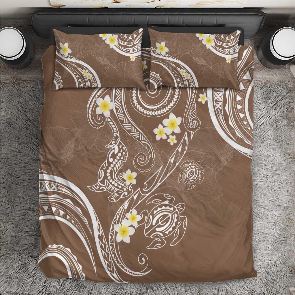 Polynesia Tribal Bedding Set Mocha Plumeria Tentacles LT7 Mocha - Polynesian Pride