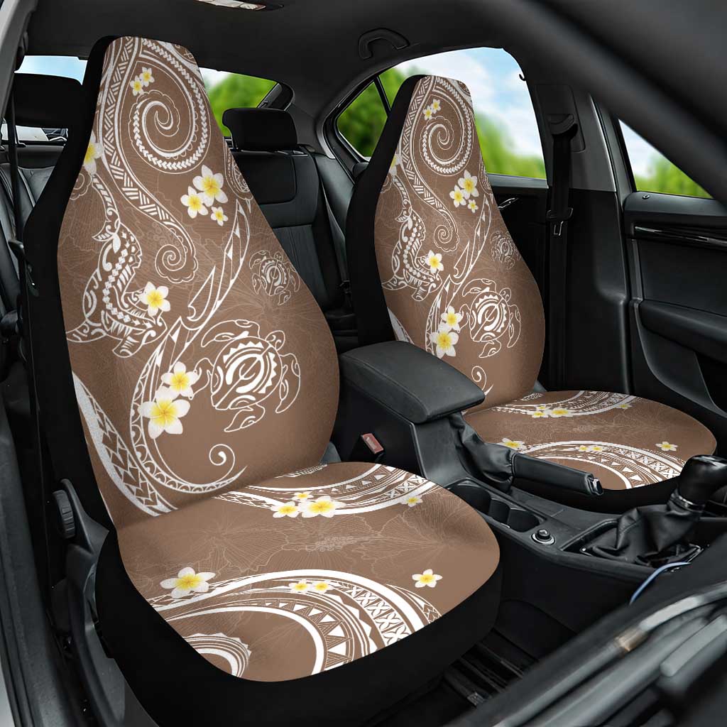 Polynesia Tribal Car Seat Cover Mocha Plumeria Tentacles LT7 One Size Mocha - Polynesian Pride