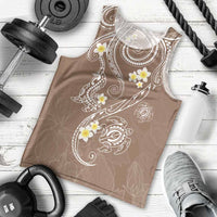 Polynesia Tribal Men Tank Top Mocha Plumeria Tentacles