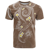 Polynesia Tribal T Shirt Mocha Plumeria Tentacles