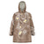 Polynesia Tribal Wearable Blanket Hoodie Mocha Plumeria Tentacles