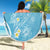 Polynesia Tribal Beach Blanket Turquoise Plumeria Tentacles
