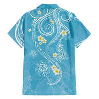 Polynesia Tribal Family Matching Long Sleeve Bodycon Dress and Hawaiian Shirt Turquoise Plumeria Tentacles LT7 - Polynesian Pride