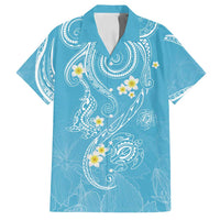 Polynesia Tribal Family Matching Summer Maxi Dress and Hawaiian Shirt Turquoise Plumeria Tentacles