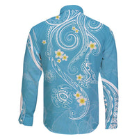 Polynesia Tribal Family Matching Summer Maxi Dress and Hawaiian Shirt Turquoise Plumeria Tentacles