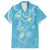 Polynesia Tribal Hawaiian Shirt Turquoise Plumeria Tentacles