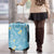 Polynesia Tribal Luggage Cover Turquoise Plumeria Tentacles