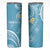 Polynesia Tribal Skinny Tumbler Turquoise Plumeria Tentacles
