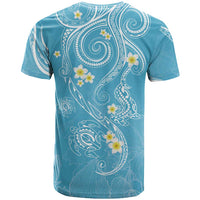 Polynesia Tribal T Shirt Turquoise Plumeria Tentacles